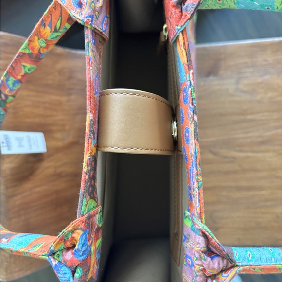 CHICOS Bohemian Red and Green Paisley Tote Bag - Picture 3 of 3